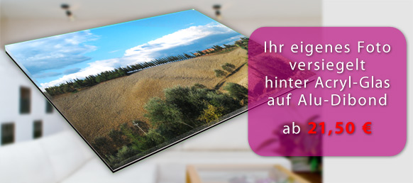 Ihr eigenes Foto hinter Acryl-Glas auf Alu-Dibond