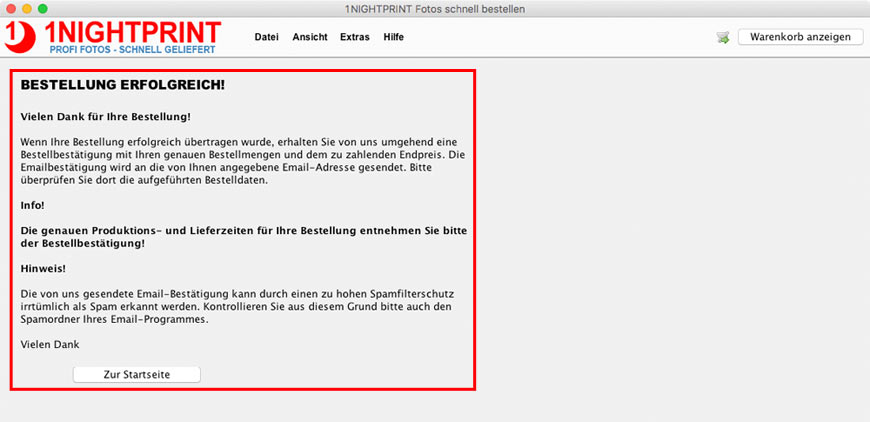 Ihre Bestellung ist erfolgreich abgeschlossen