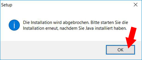 Installation wird unterbrochen